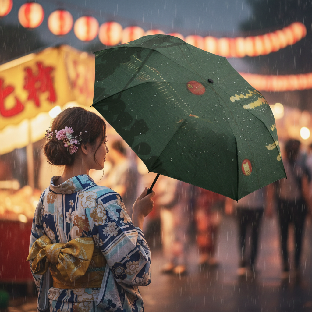 Fireworks Summer Festival Umbrella Lifestyle