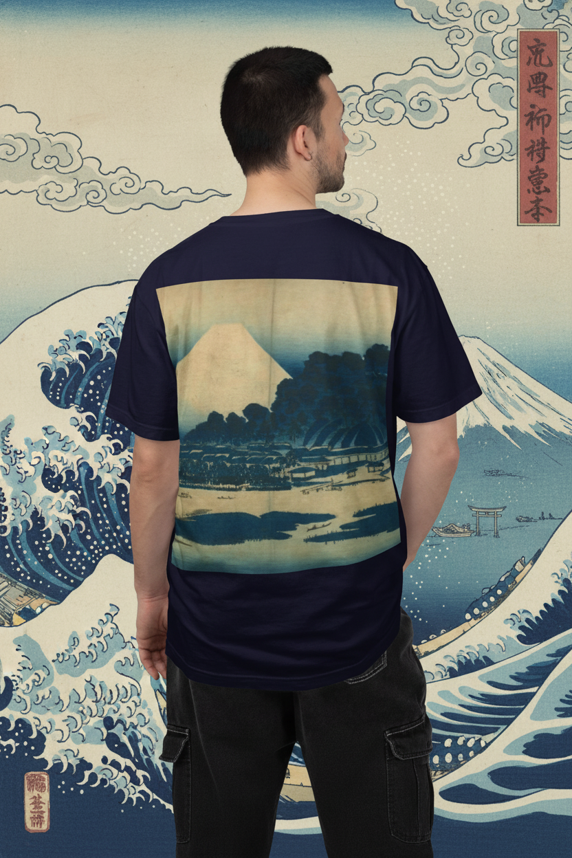 富士山Tシャツ 和風背景