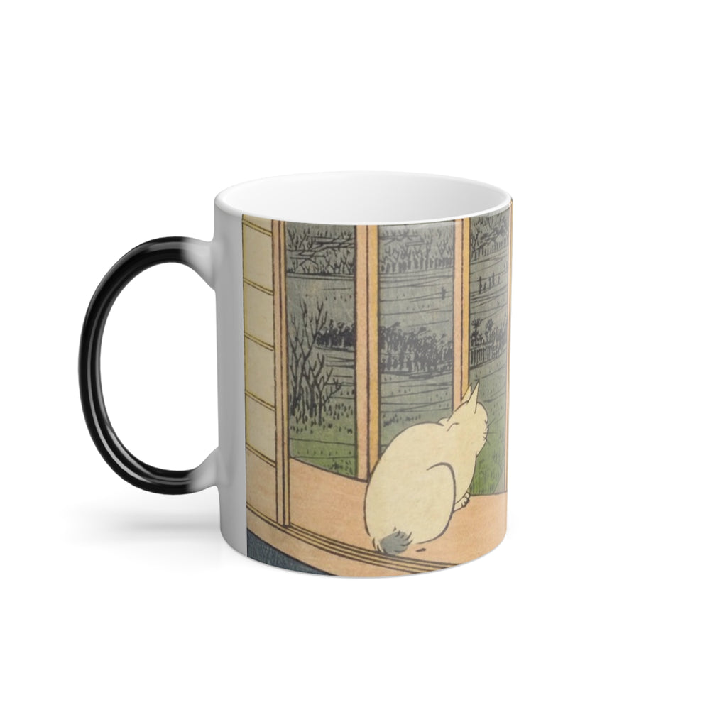 Color-Changing Mug — Cozy Window Cat Scene (11 oz)