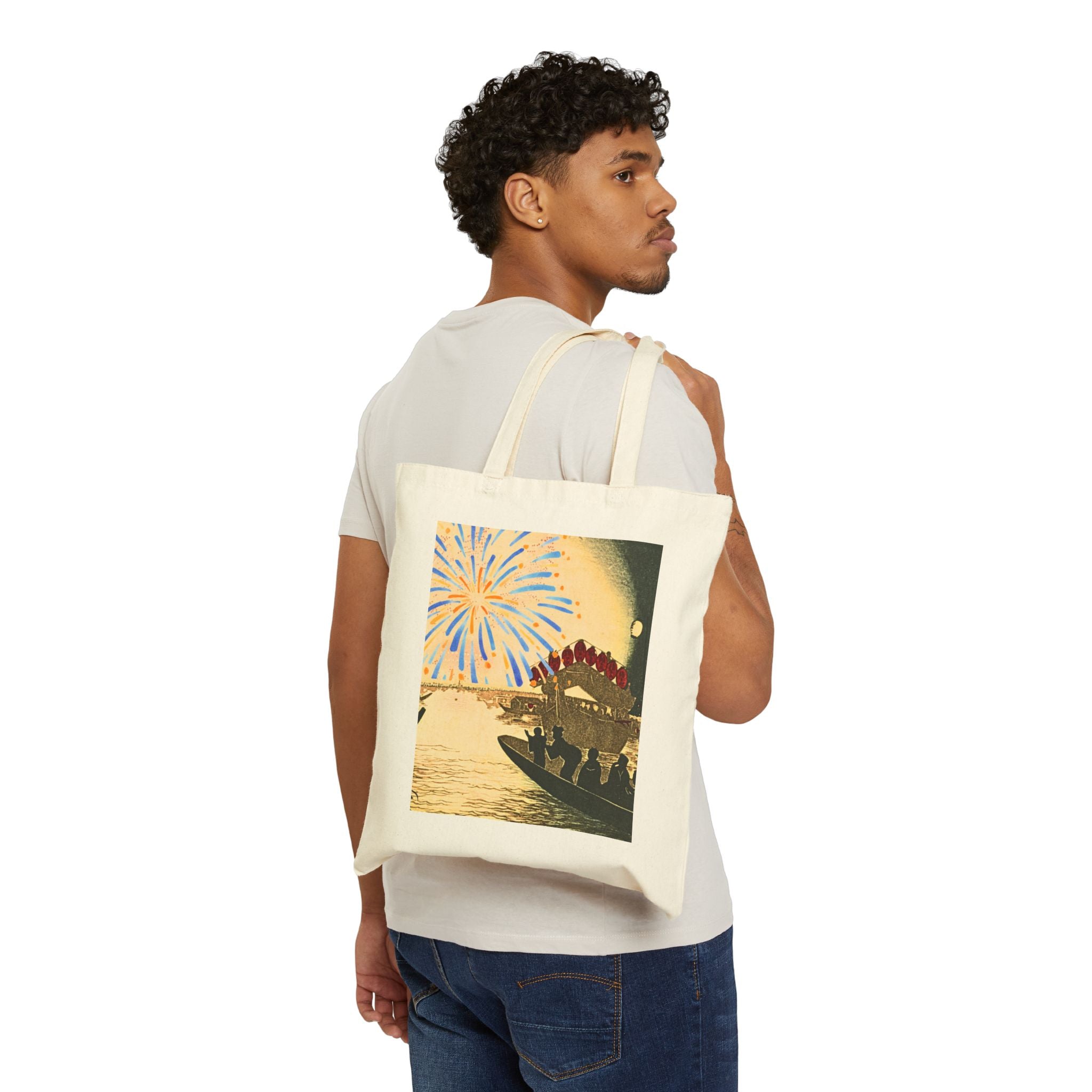 Copy of Cotton Canvas Tote Bag―“Dreamlike Japanese Summer Nights in Traditional Wa Style”