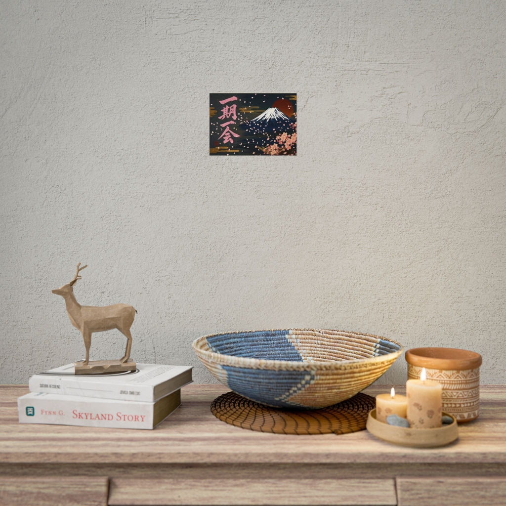 Mount Fuji & Cherry Blossoms “Ichigo Ichie” Japanese Wall Art