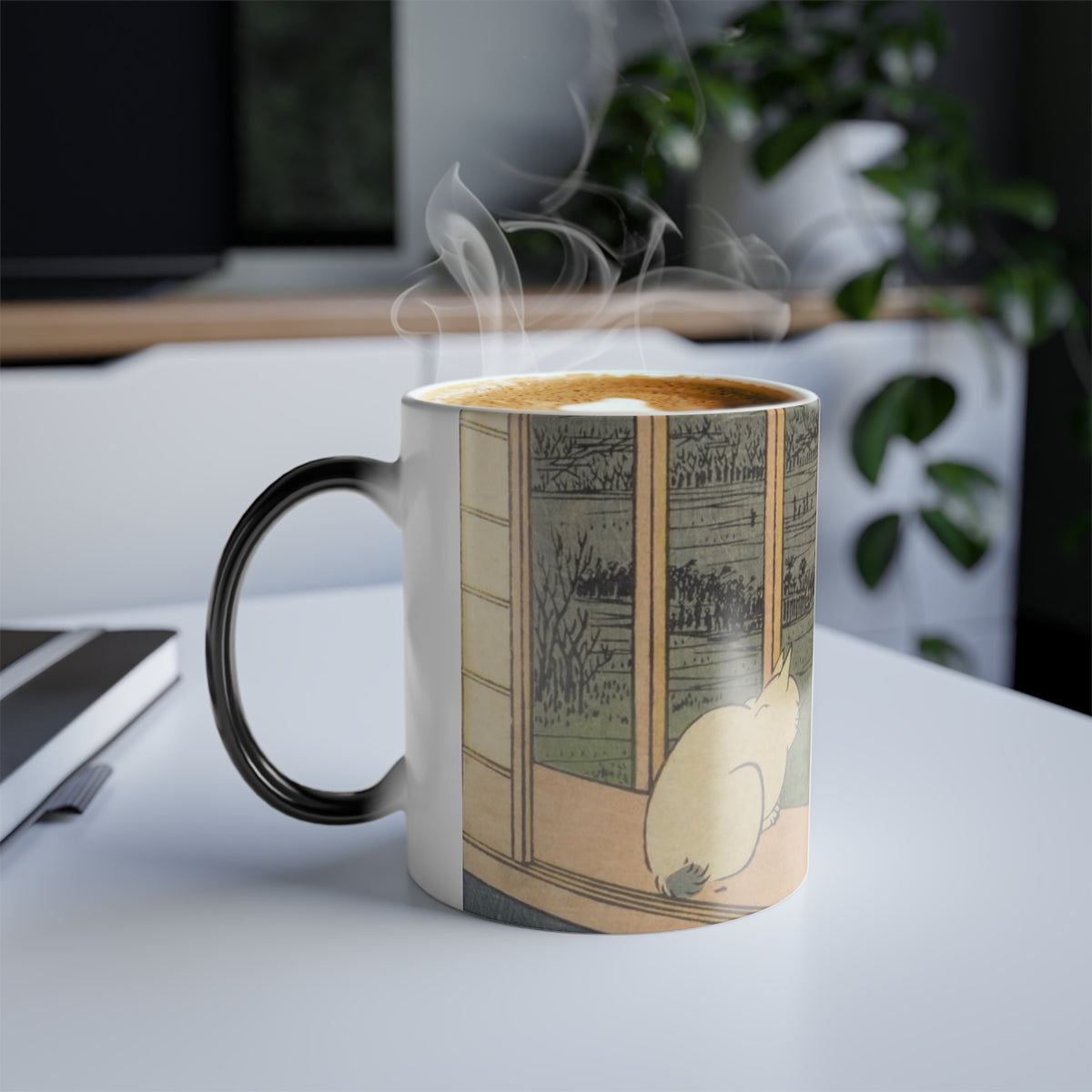 Color-Changing Mug — Cozy Window Cat Scene (11 oz)
