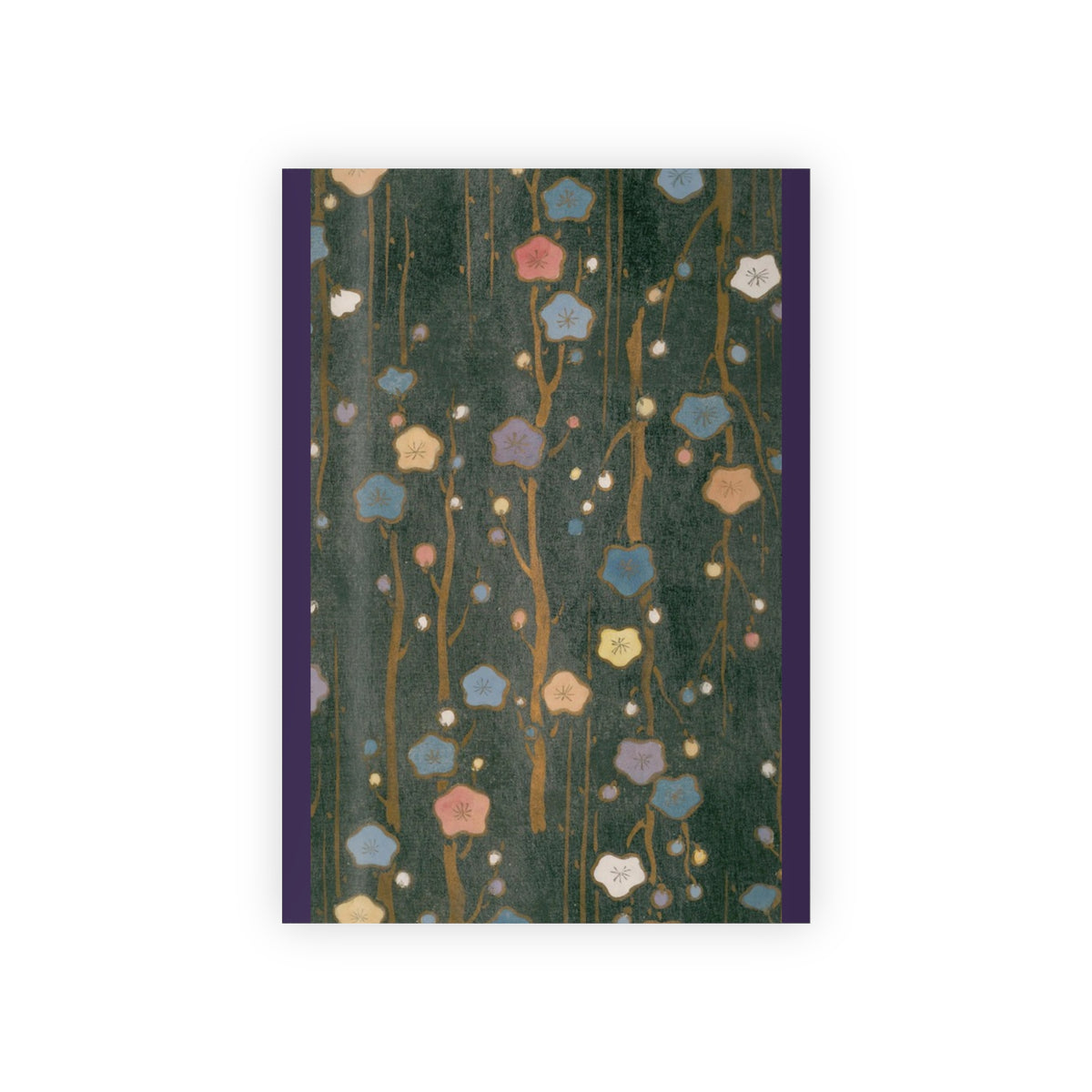 Floral Night Sky Gift Wrap Roll — Dark Green Botanical Wrapping Paper