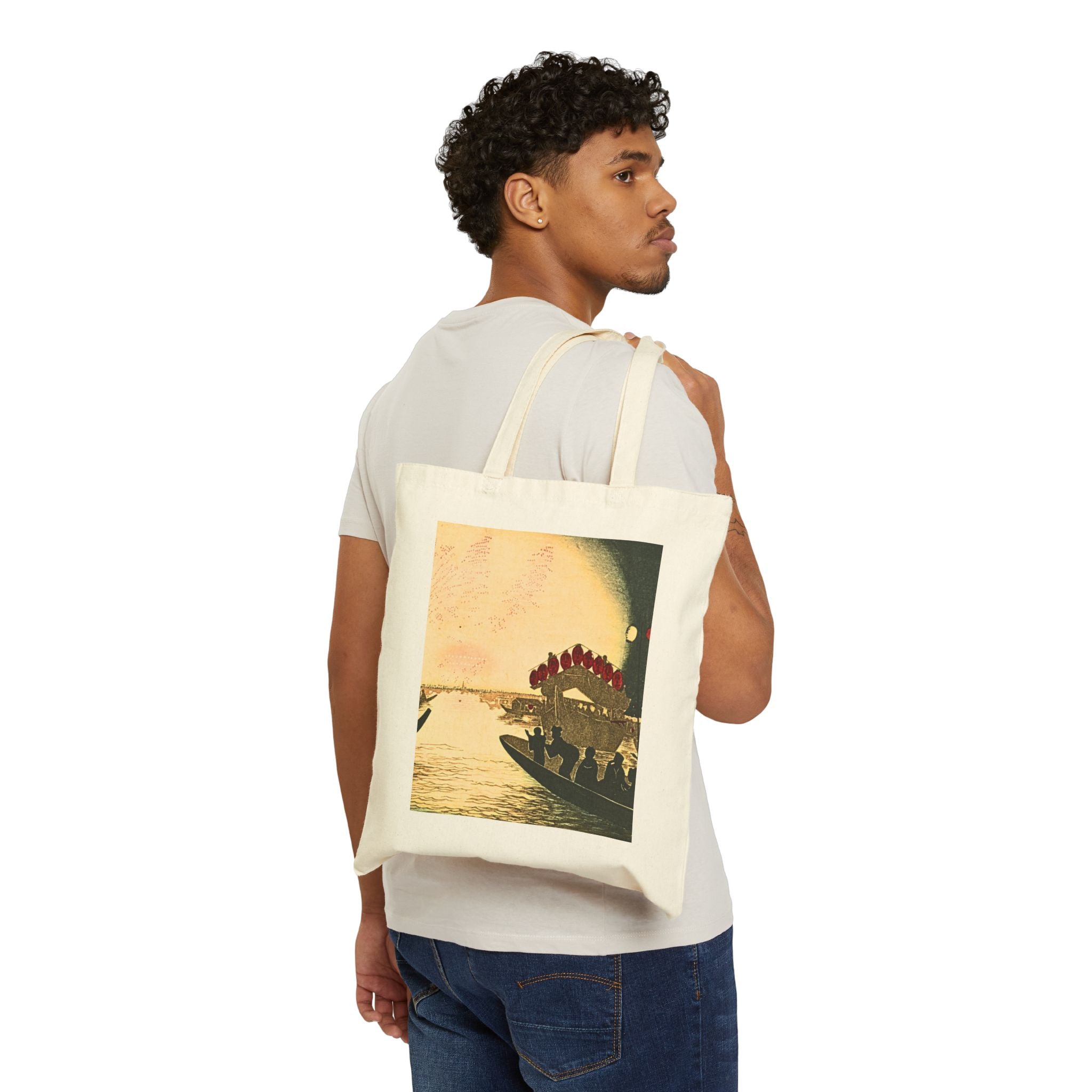 Copy of Cotton Canvas Tote Bag―“Dreamlike Japanese Summer Nights in Traditional Wa Style”
