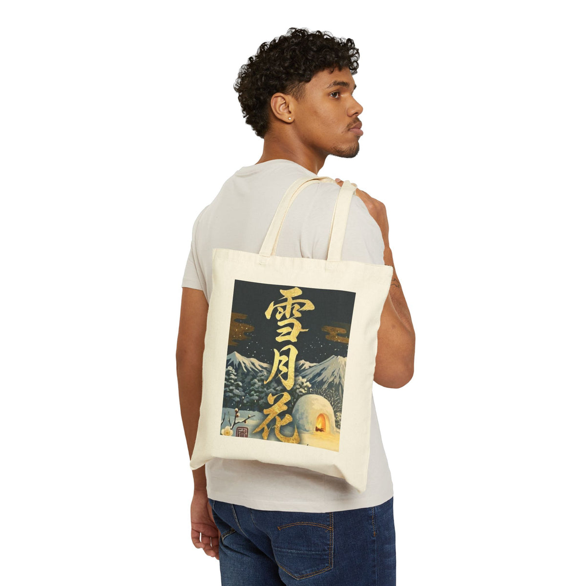 Japanese Winter Night “Setsu-Gekka” Canvas Tote Bag
