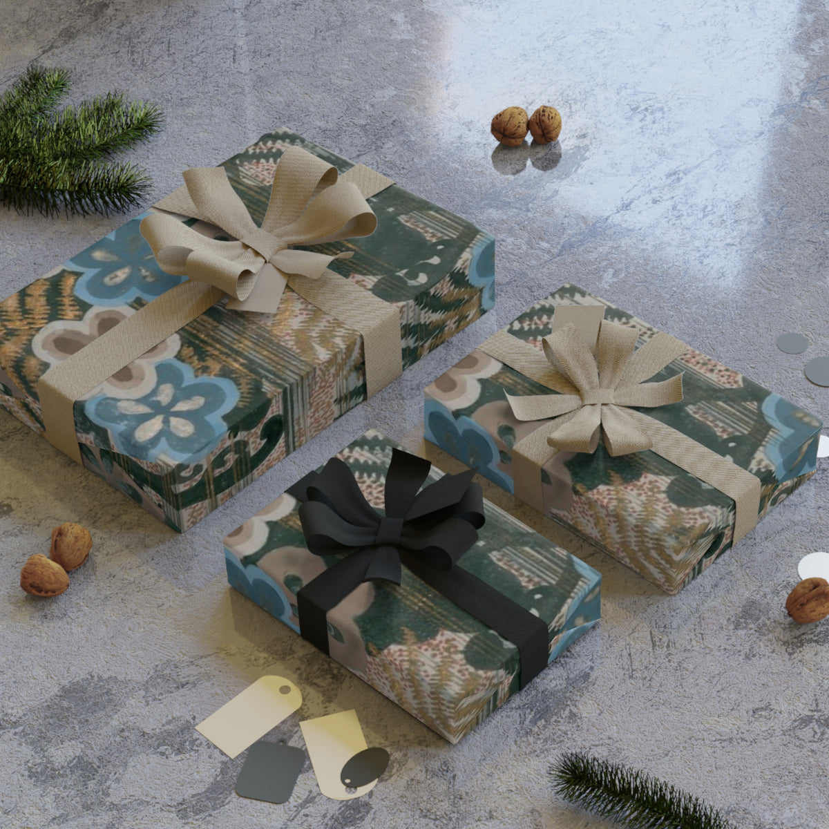 Japanese Crane & Plum Blossom Wrapping Paper – Traditional Washi-Inspired Gift Wrap for Elegant Gifts