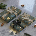 Floral Night Sky Gift Wrap Roll — Dark Green Botanical Wrapping Paper