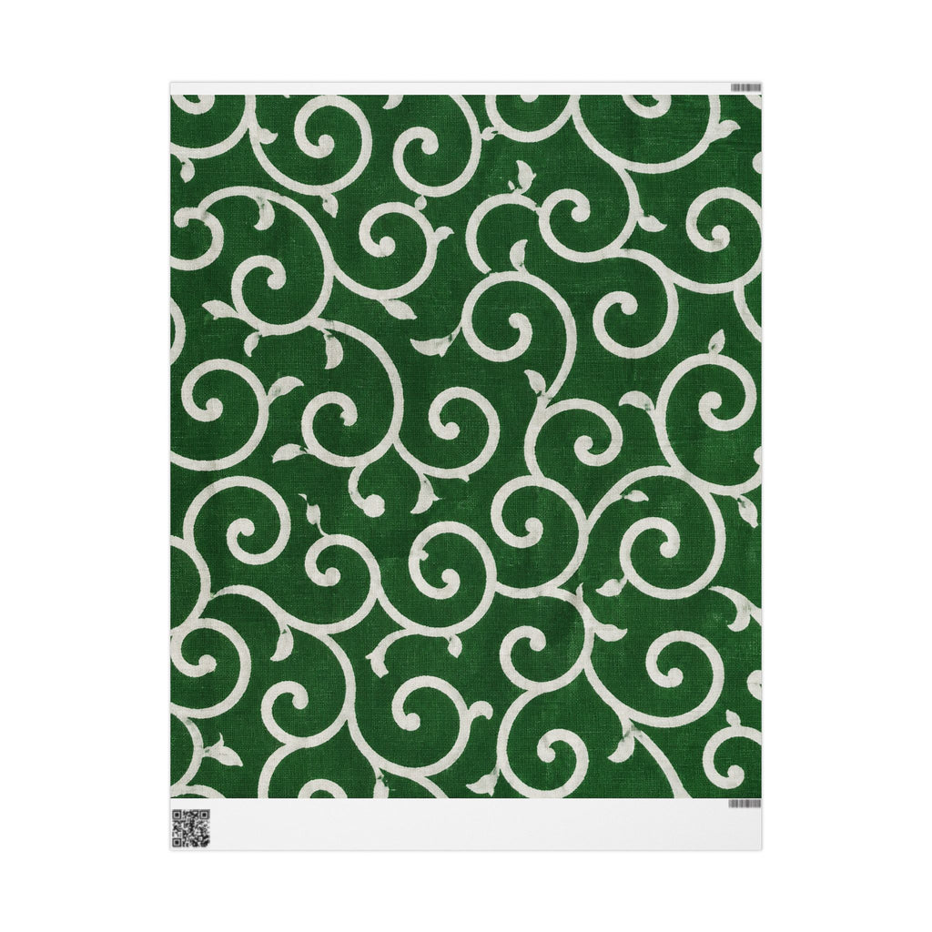 Japanese Karakusa Gift Wrapping Paper – Traditional Green Pattern