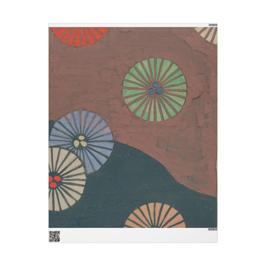 Japanese Wrapping Paper Roll – Vintage Floral Retro Gift Wrap