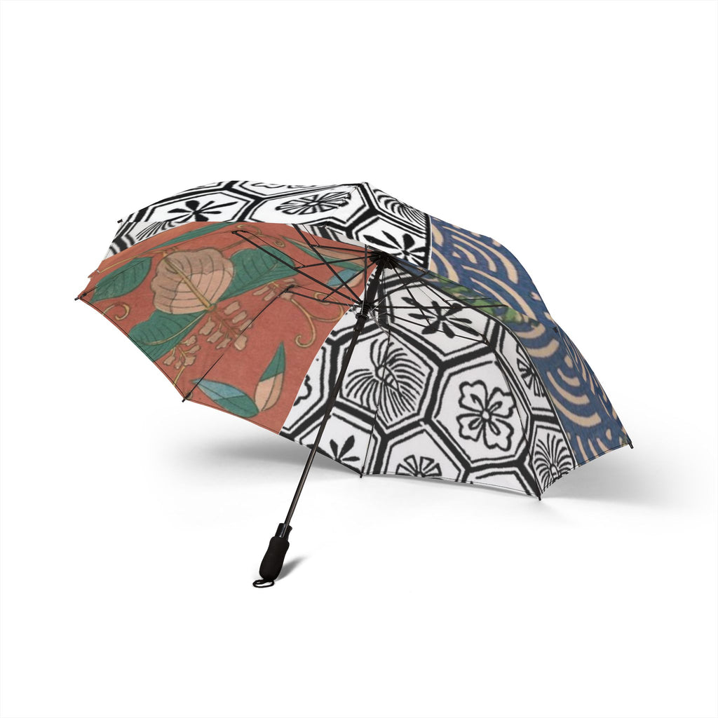 Japanese Folding Umbrella – Kikko Floral Crest Good Fortune