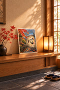 Deep Autumn Japanese Garden – Maple Leaves & Koi Wall Art
