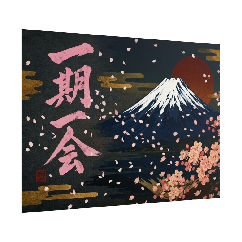Mount Fuji & Cherry Blossoms “Ichigo Ichie” Japanese Wall Art