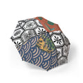 Japanese Folding Umbrella – Kikko Floral Crest Good Fortune