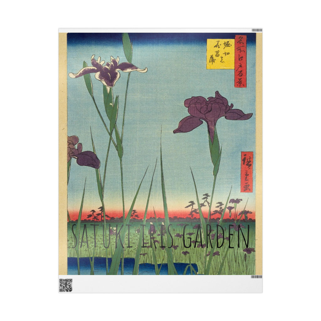 Japanese Wrapping Paper Roll – Satsuki Iris Garden Retro Design