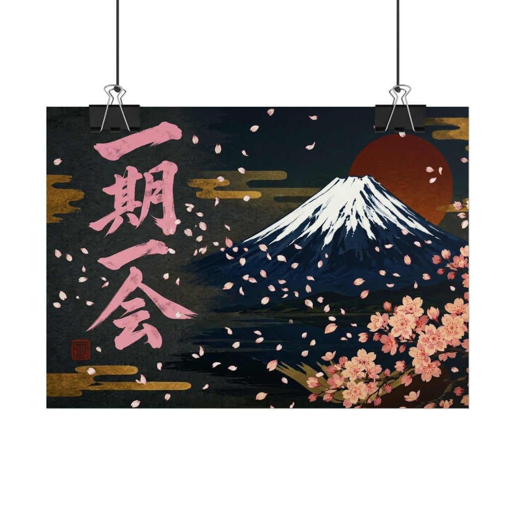 Mount Fuji & Cherry Blossoms “Ichigo Ichie” Japanese Wall Art