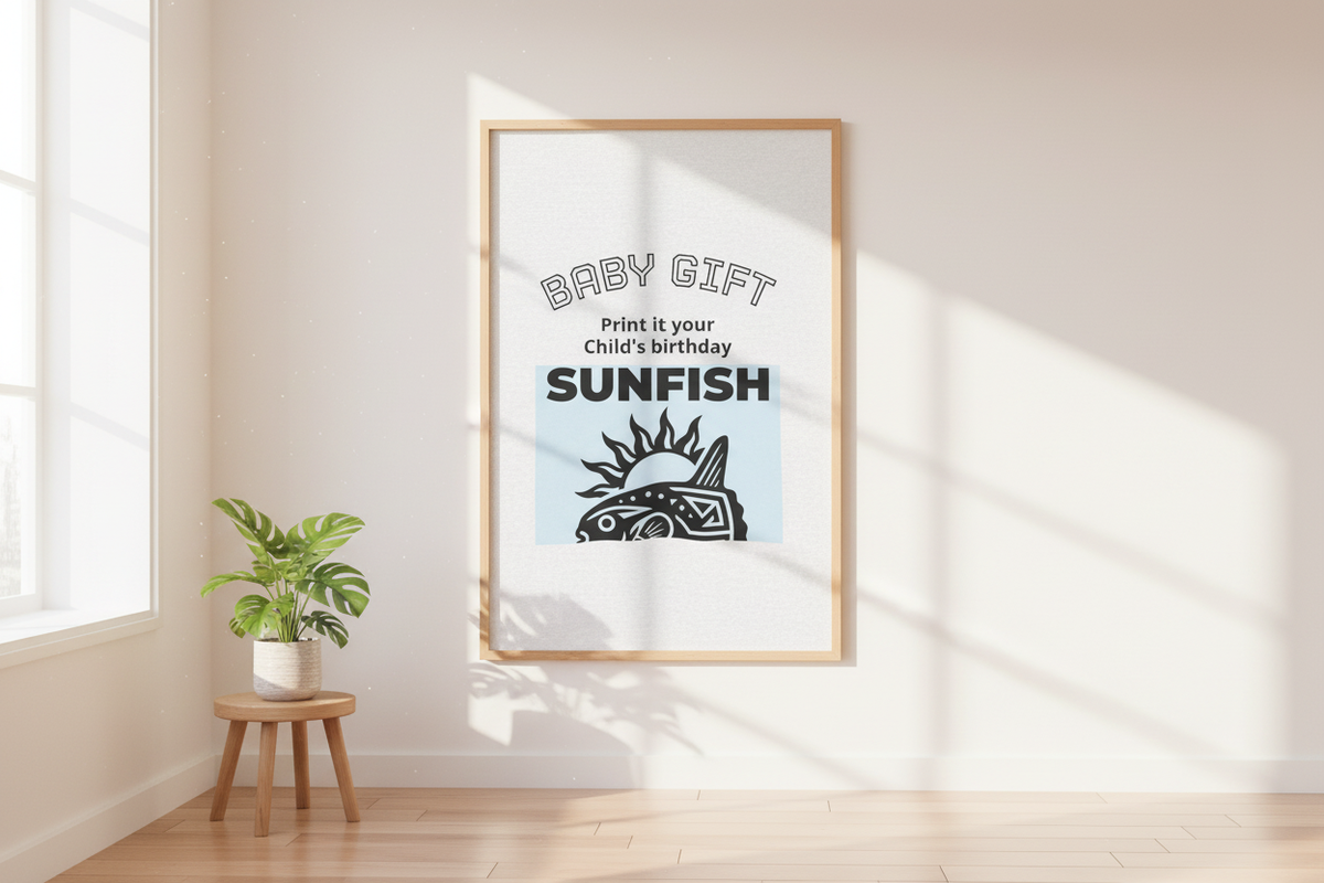 Baby Gift Sunfish - 額縁インテリアイメージ